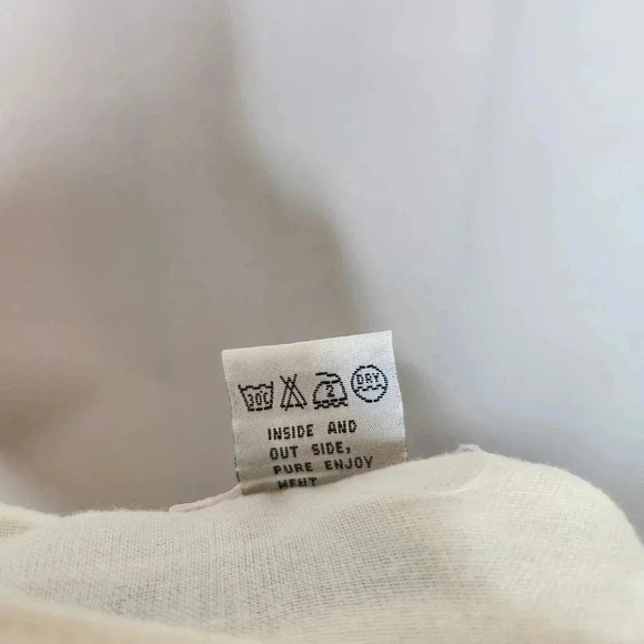 Issue Couture Cream A Line Dress Cottage Core Size Small Cotton Linen Blend - Picture 9 of 9